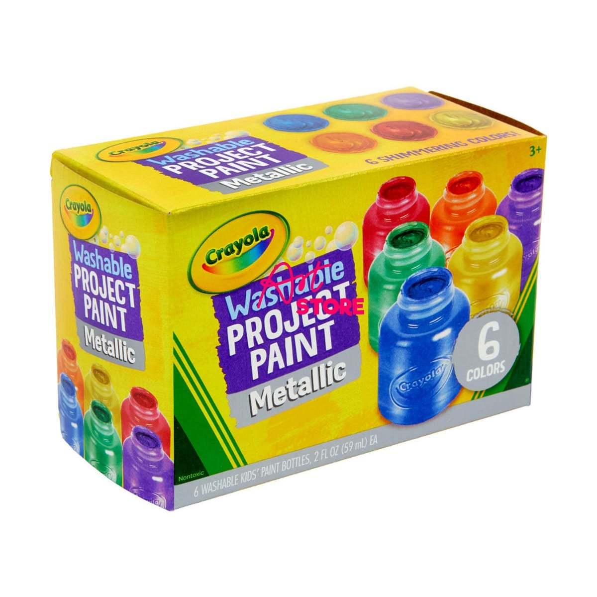 Màu Nước Crayola Washable Metallic – Bộ 6 Màu Nhũ Lấp Lánh Cho Trẻ Em