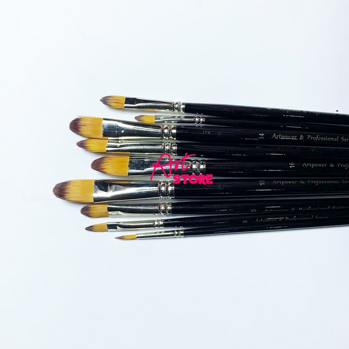 Bộ Cọ Vẽ Đầu Oval ART POWER HWT045 – Chuyên Dụng Cho Acrylic, Gouache, Màu Nước – 9pcs