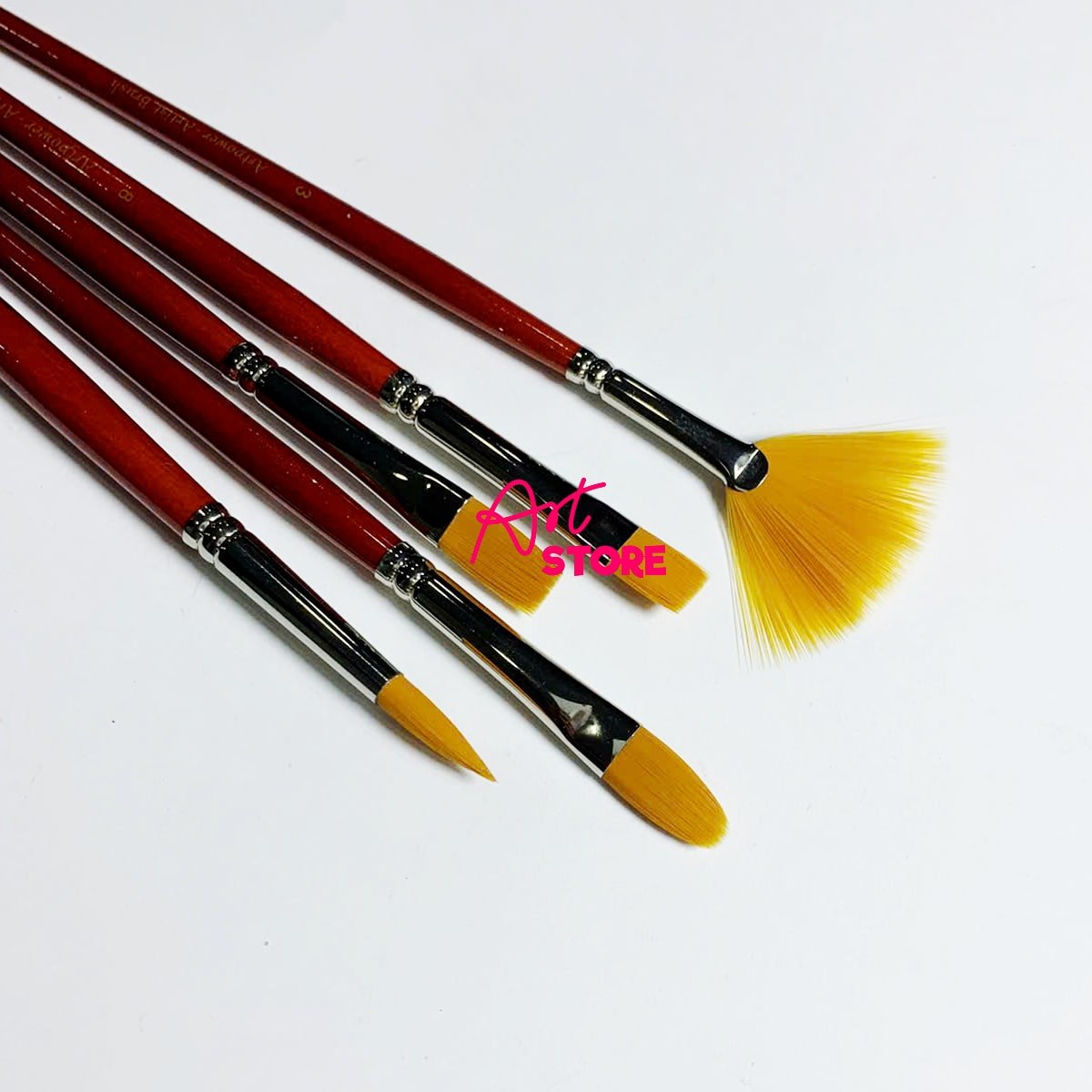 Bộ Cọ Vẽ Đầu Vàng 5 Cây ARTPOWER MA136 – Đa Năng Cho Màu Nước & Acrylic