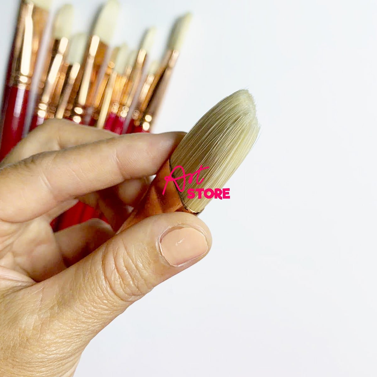 Full Size Cọ Vẽ Đầu Dẹp Lông Heo Tự Nhiên Cao Cấp LITH LYNNA A001F – Dụng Cụ Vẽ Sơn Dầu & Acrylic Chuyên Nghiệp