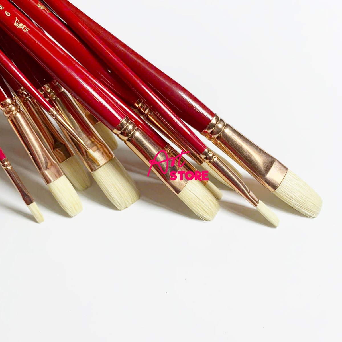 Full Size Cọ Vẽ Đầu Dẹp Lông Heo Tự Nhiên Cao Cấp LITH LYNNA A001F – Dụng Cụ Vẽ Sơn Dầu & Acrylic Chuyên Nghiệp