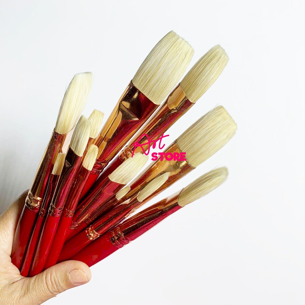 Full Size Cọ Vẽ Đầu Dẹp Lông Heo Tự Nhiên Cao Cấp LITH LYNNA A001F – Dụng Cụ Vẽ Sơn Dầu & Acrylic Chuyên Nghiệp