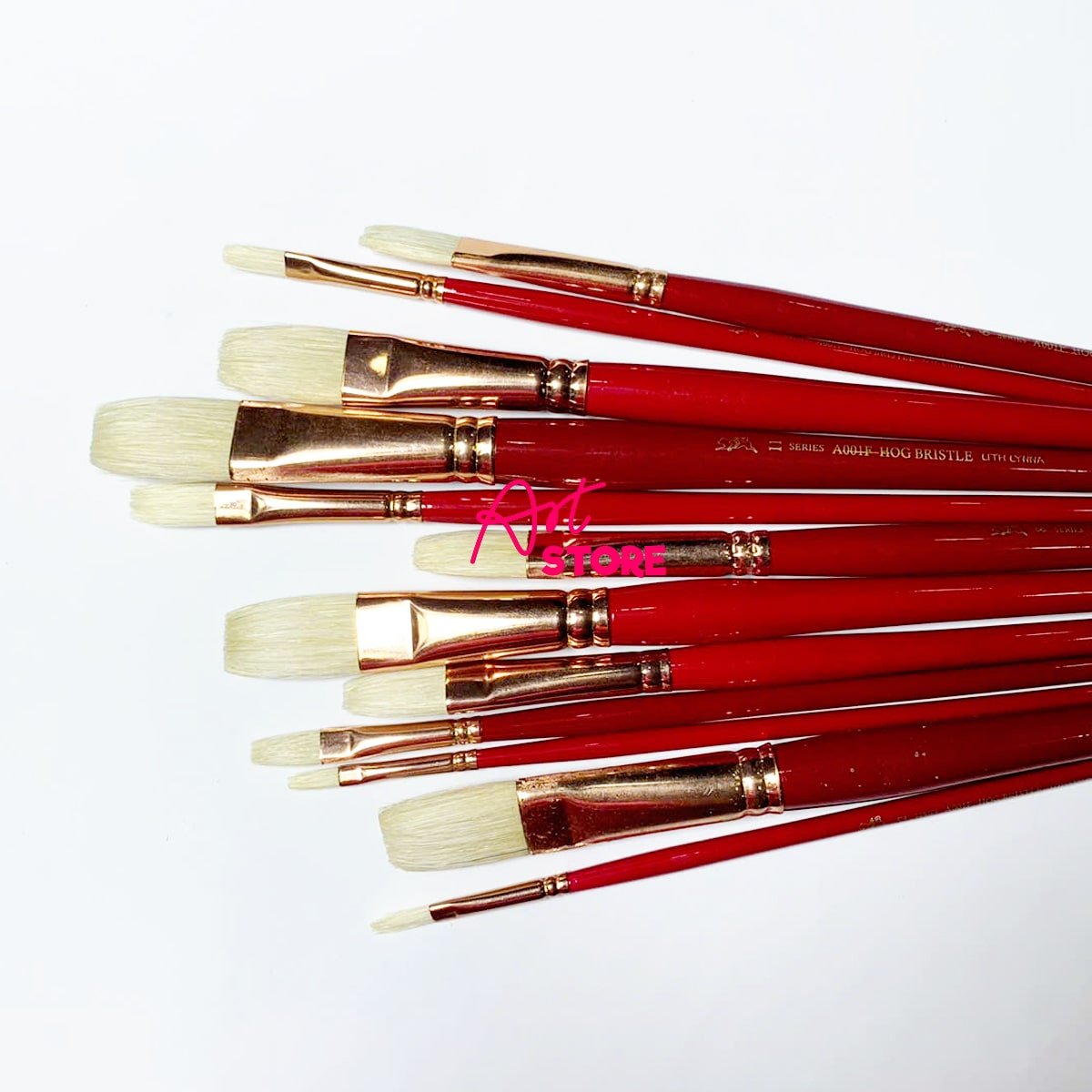 Full Size Cọ Vẽ Đầu Dẹp Lông Heo Tự Nhiên Cao Cấp LITH LYNNA A001F – Dụng Cụ Vẽ Sơn Dầu & Acrylic Chuyên Nghiệp