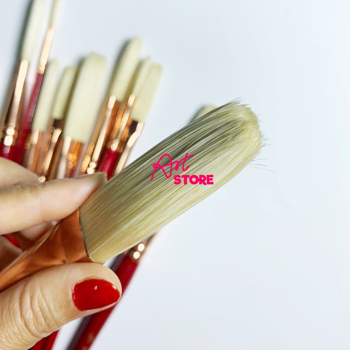 Full Size Cọ Vẽ Lông Heo Dài Đầu Dẹp Chuyên Dụng Cho Sơn Dầu & Acrylic – Cọ Nhật Lith Lynna A001L
