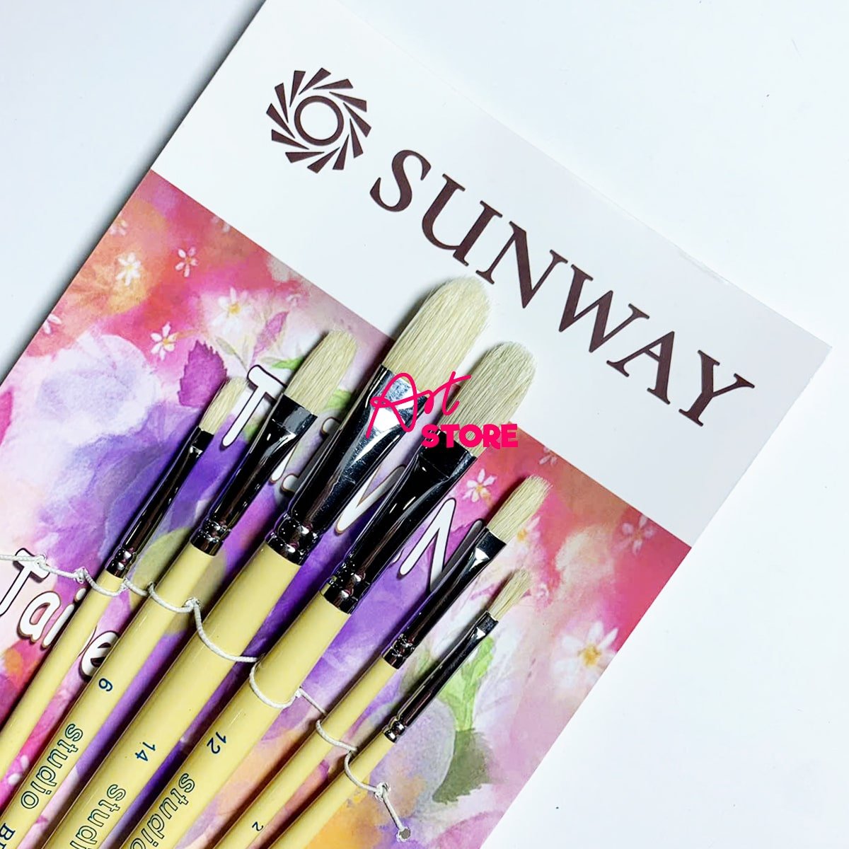 Bộ Cọ Lông Heo Oval Studio Sunway – Lý Tưởng Cho Họa Sĩ Vẽ Sơn Dầu & Acrylic - 6pc