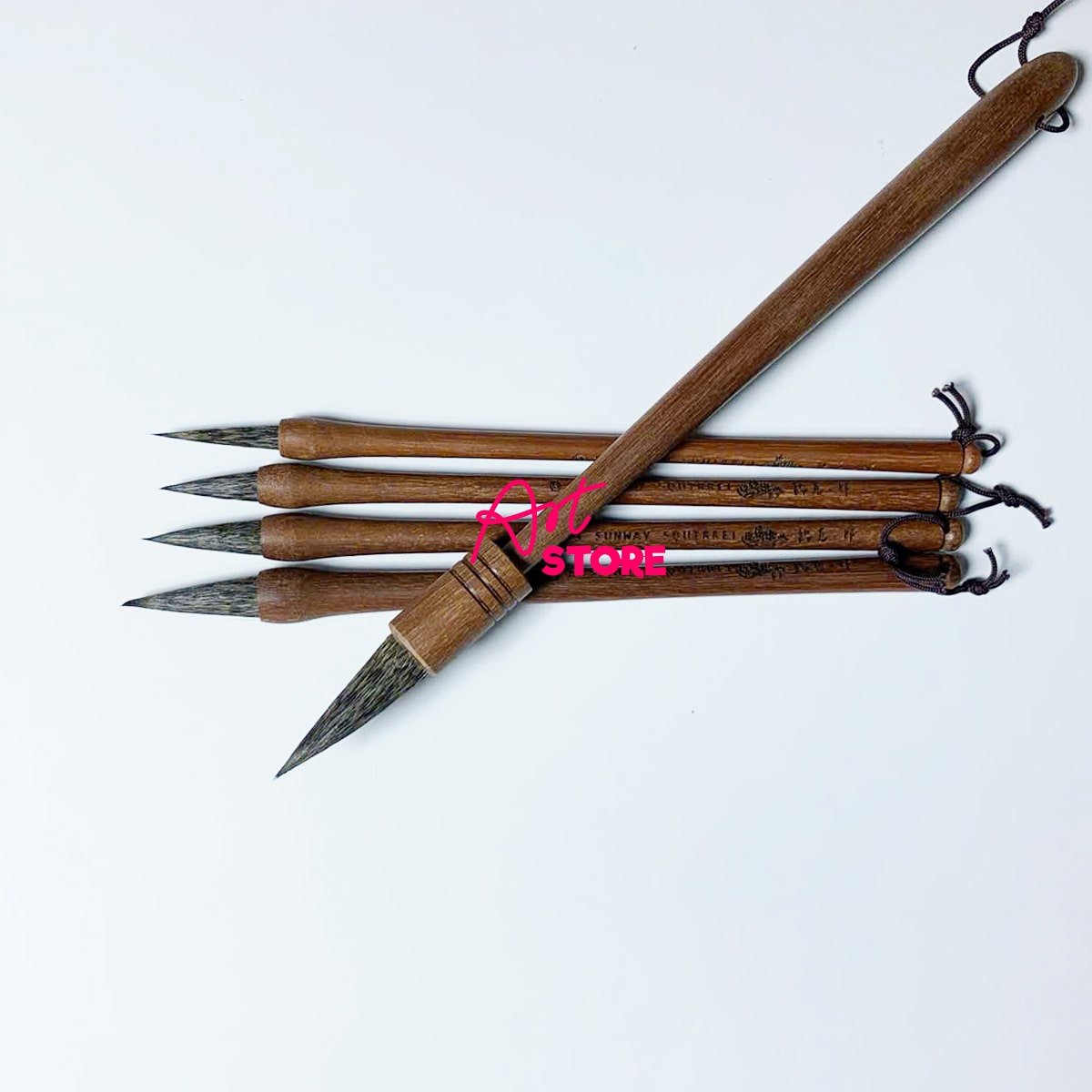 Cọ Viết Thư Pháp & Vẽ Màu Nước Cao Cấp Đa Năng – Lông Sóc Tự Nhiên, Thân Gỗ Đàn Hương Sang Trọng