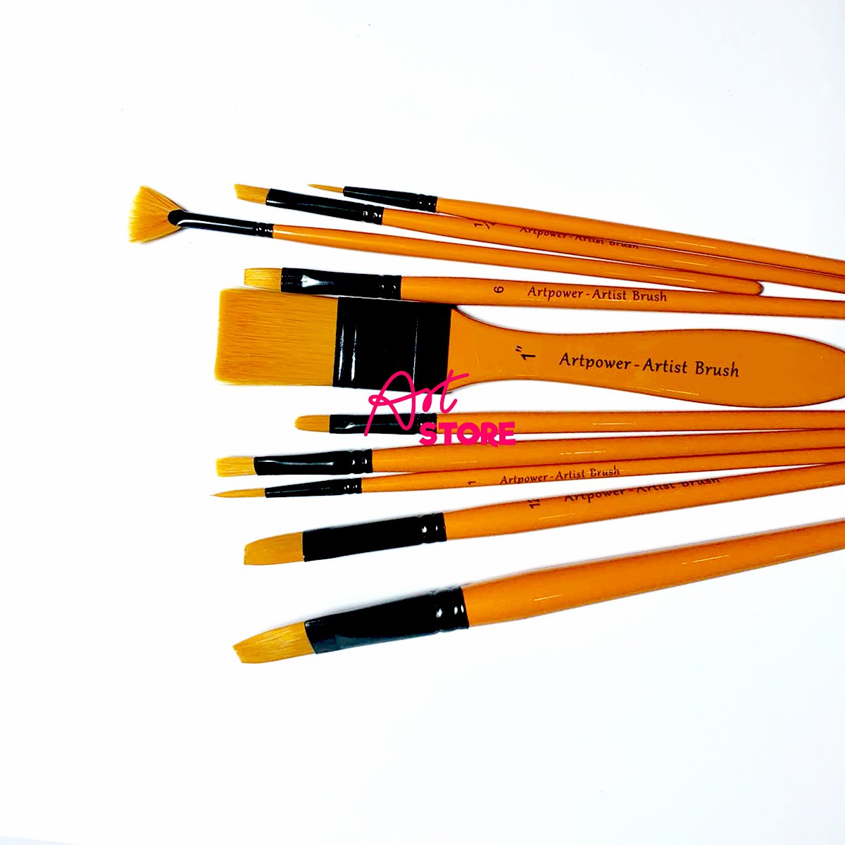 Bộ Cọ Vẽ Lông Vàng 10 Cây Art Power MA146 – Đa Năng Cho Màu Nước & Acrylic