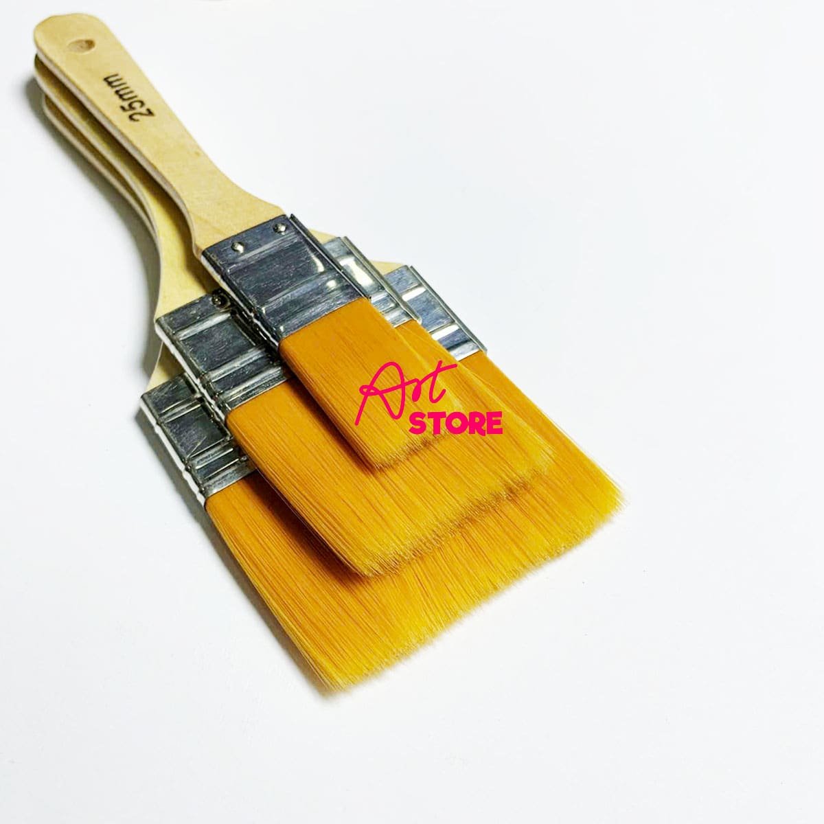 Panh Xô Nylon Vẽ Nền ART POWER 3pc – Cọ Bản To Cán Gỗ Dẻo Mềm, Quét Nền Siêu Đều