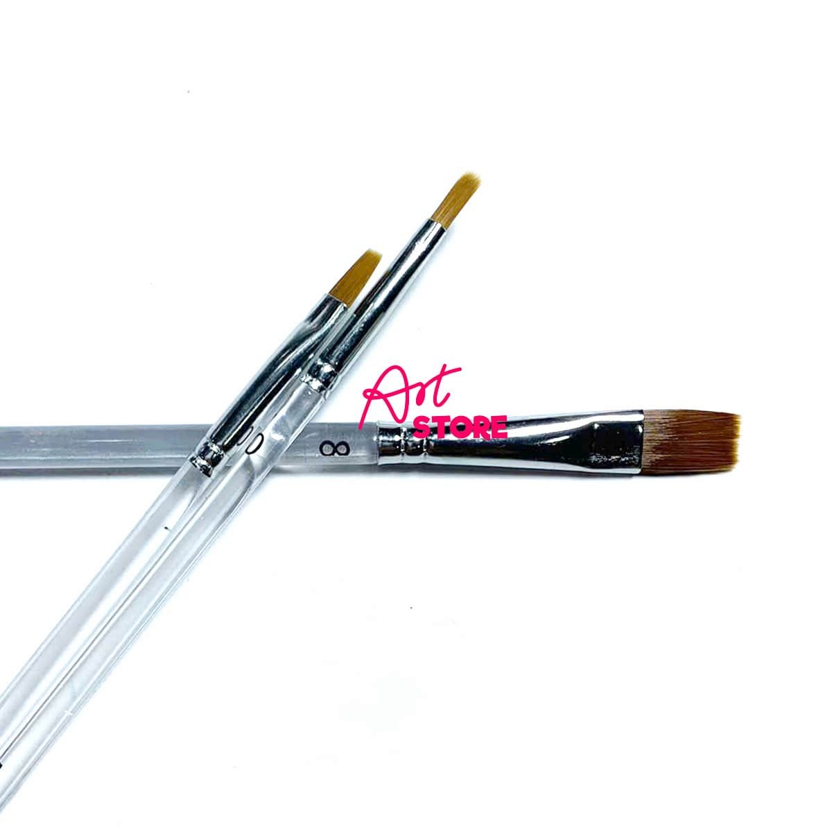 Bộ 3 Cọ Dẹp Cán Trong Suốt – Cọ Vẽ Mềm, Bền, Chuẩn Cho Người Mới Bắt Đầu