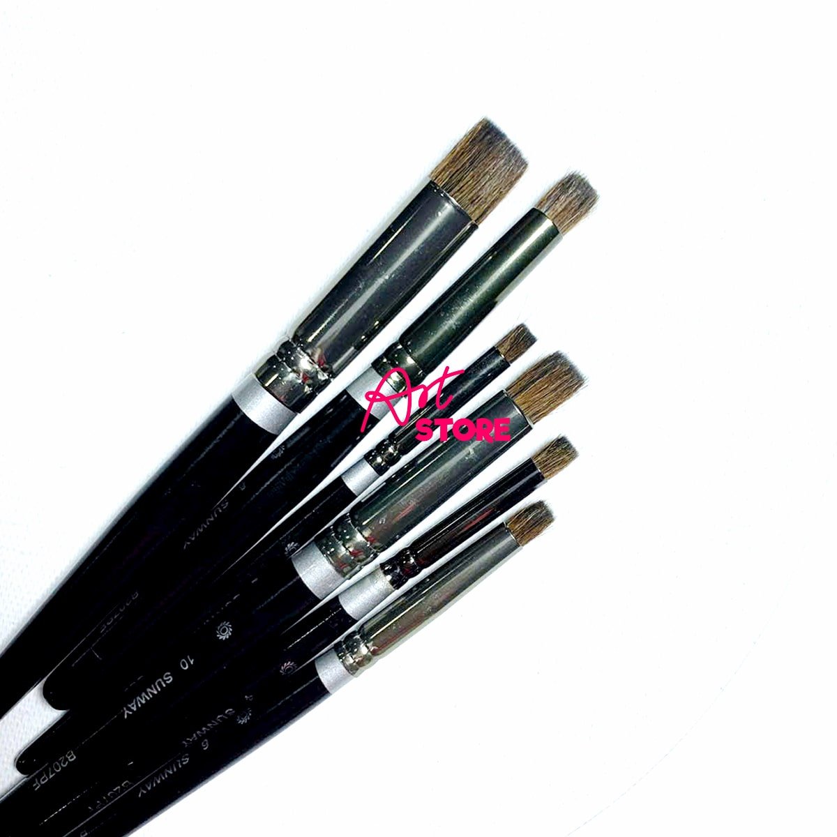 Cọ Lông Sóc Sunway B207PF – Cọ Đầu Trụ Phẳng Lông Ngắn Cán Ngắn Cho Màu Nước & Gouache