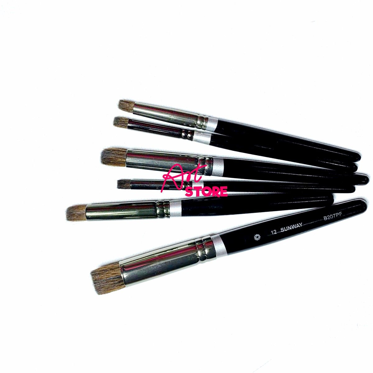 Cọ Lông Sóc Sunway B207PF – Cọ Đầu Trụ Phẳng Lông Ngắn Cán Ngắn Cho Màu Nước & Gouache