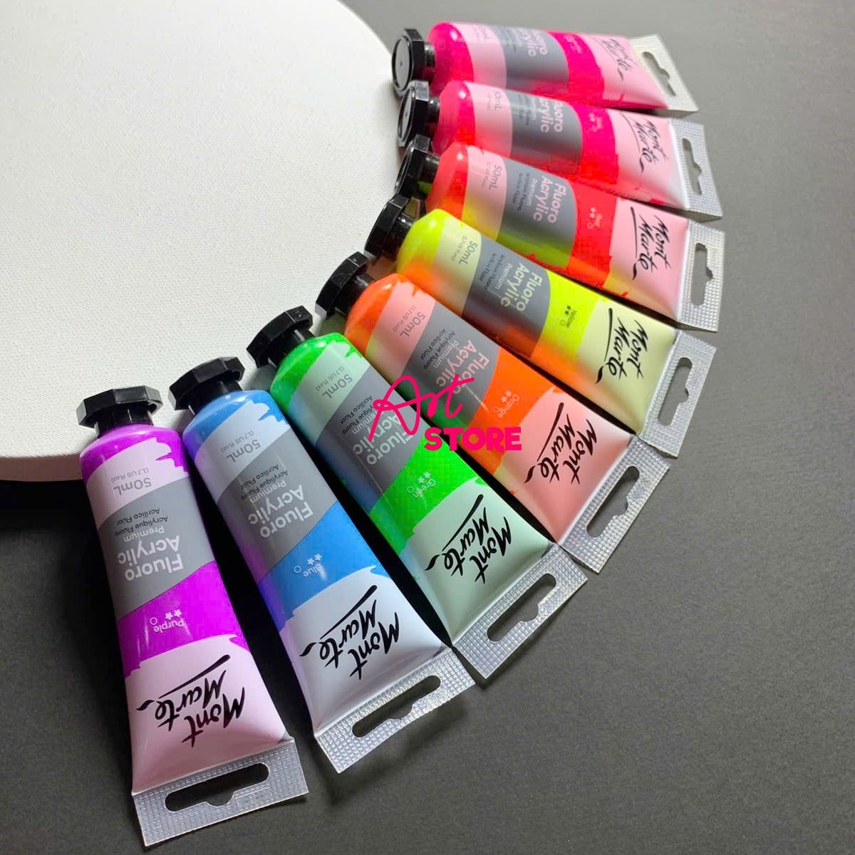 Màu Dạ Quang Phát Sáng Fluoro Acrylic Paint Premium – 50ml | 8 Màu Neon Rực Rỡ Khi Chiếu Đèn UV