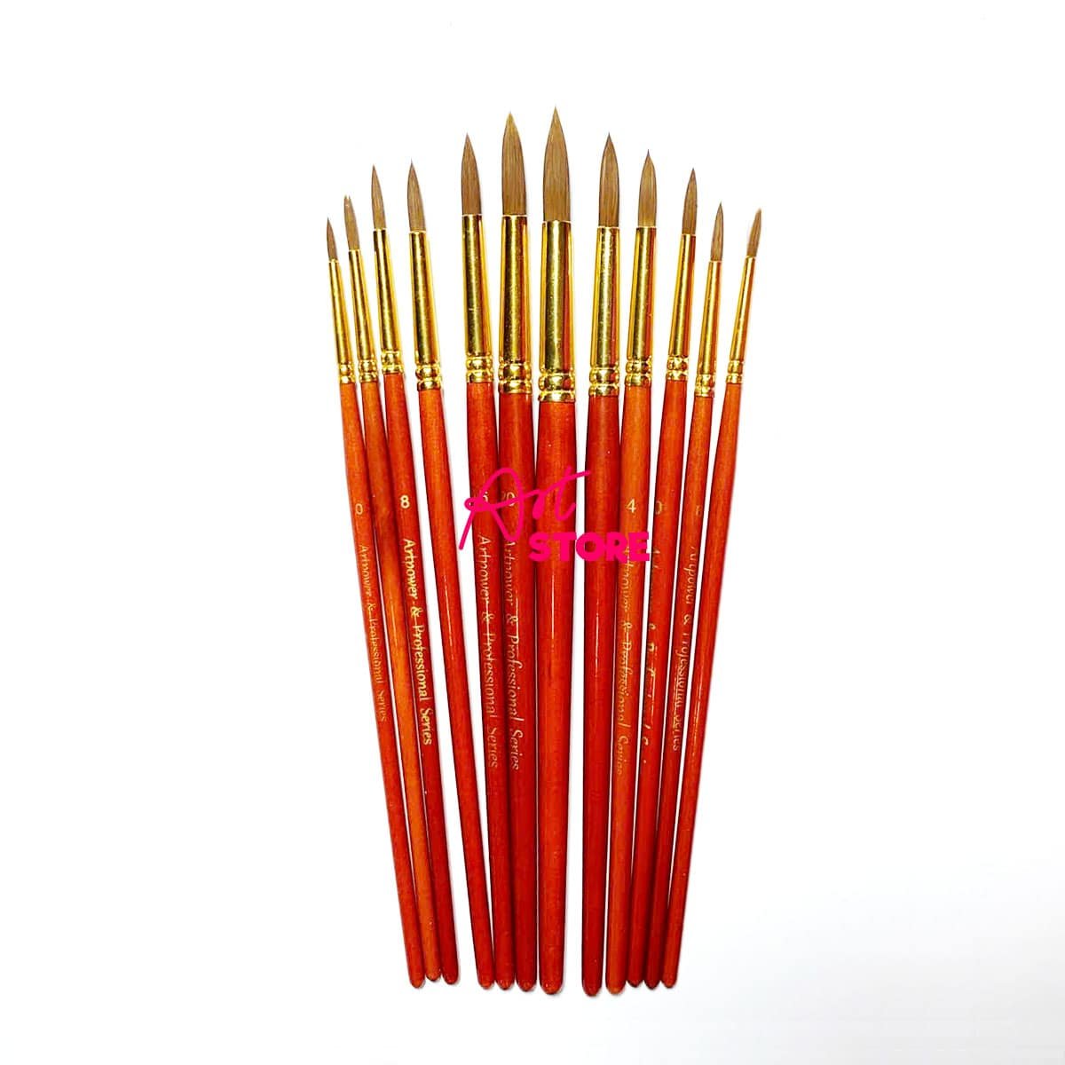 Bộ Cọ Vẽ Đầu Nhọn 12 Cây Artpower MA115 – Cọ Vẽ Màu Nước & Acrylic