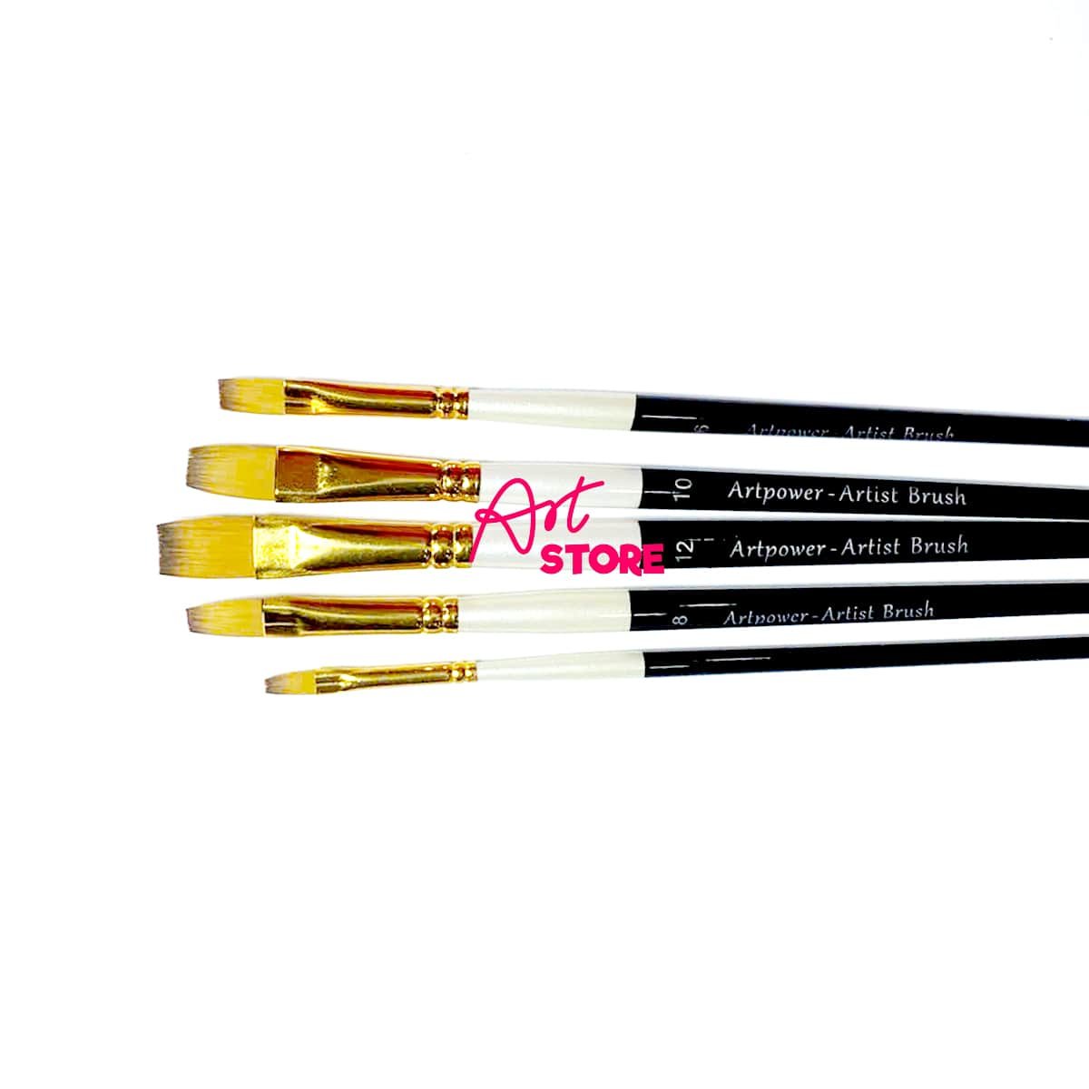 Bộ Cọ Vẽ Màu Nước, Cọ Vẽ Acrylic Đầu Dẹp Artpower MA142 - 5pc