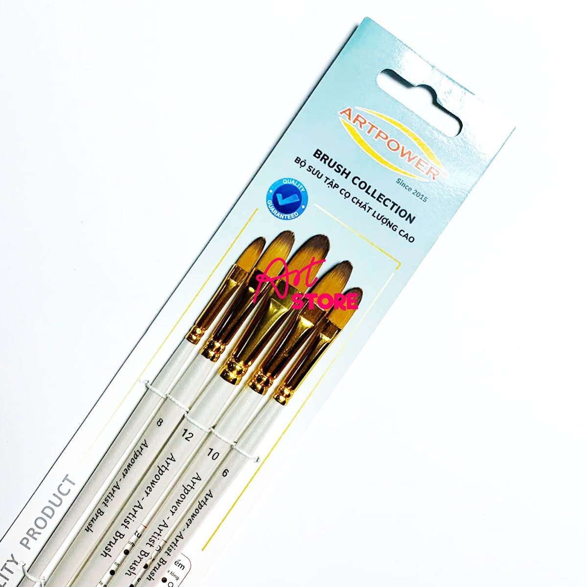 Bộ Cọ Vẽ Màu Nước, Cọ Vẽ Acrylic Đầu Oval Artpower MA140 - 5pc