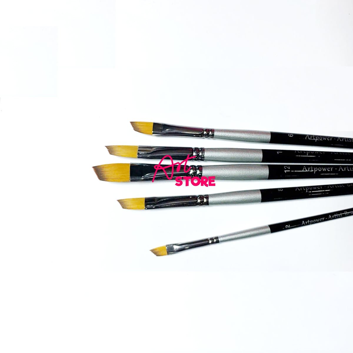 Bộ Cọ Vẽ Màu Nước, Cọ Vẽ Acrylic Đầu Vát Xéo Artpower MA141 - 5pc