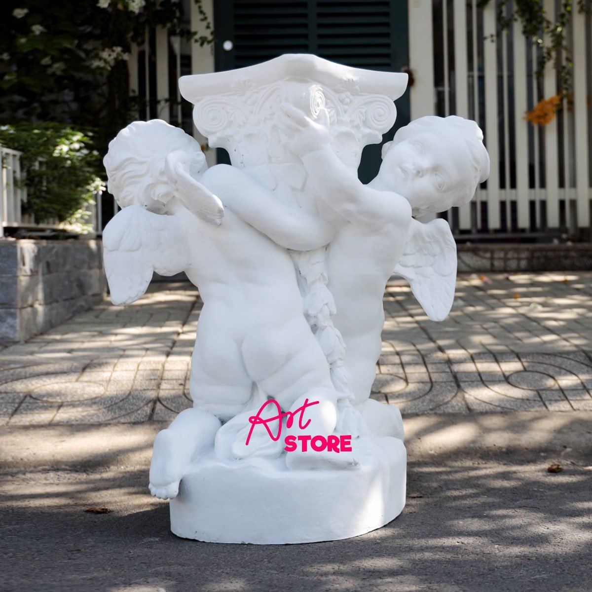 Đôn Thiên Thần Mặt Vuông Composite Cao Cấp – Trang Trí Nhà & Sân Vườn Sang Trọng