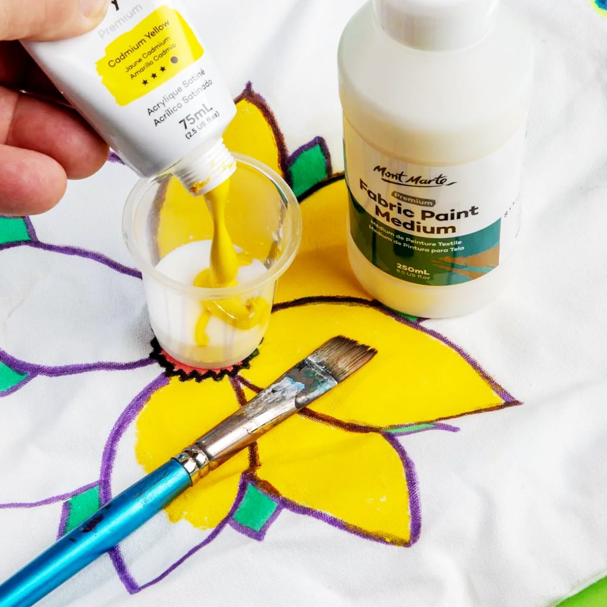 Dung Môi Vẽ Vải - Fabric Paint Medium Mont Marte 250ml