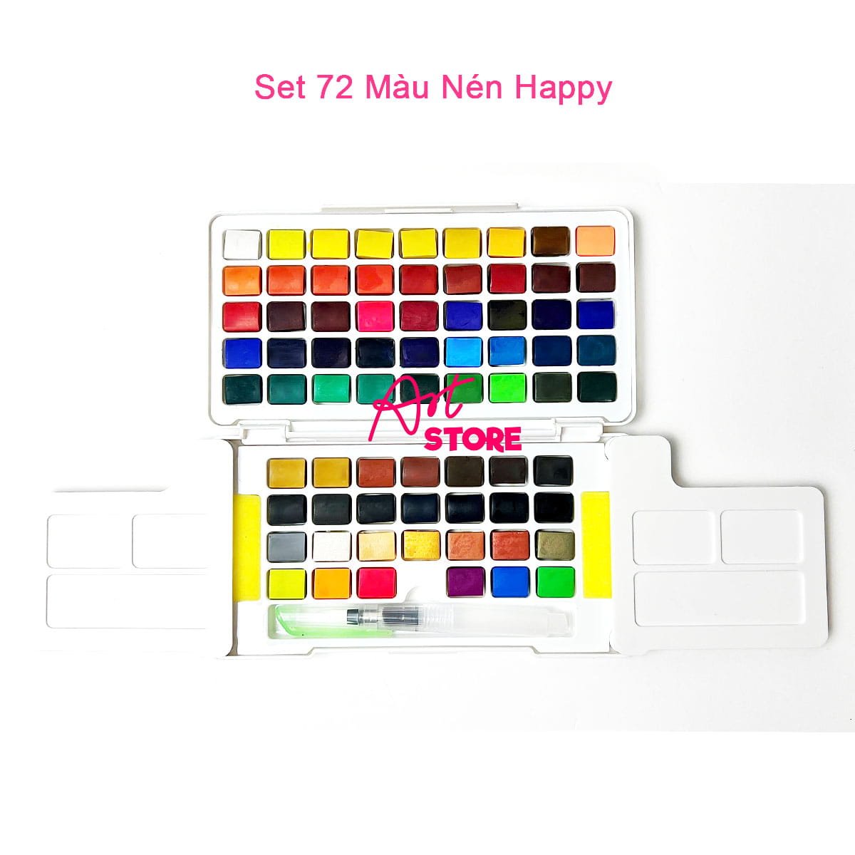 Màu Nước Dạng Nén Happy Wartercolour Paint Set 12|18|24|36|48|62|72 Màu (Kèm Cọ Nước)
