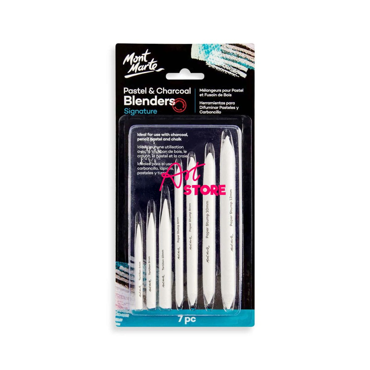 Set Di Chì MM Pastel & Charcoal Blenders - 7pc