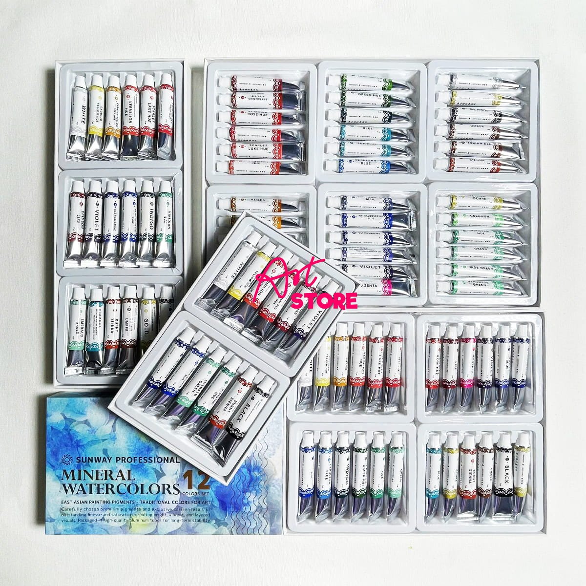 Màu nước sunway sản xuất từ bột khoáng sản tự nhiên dạng tuýp 7ml