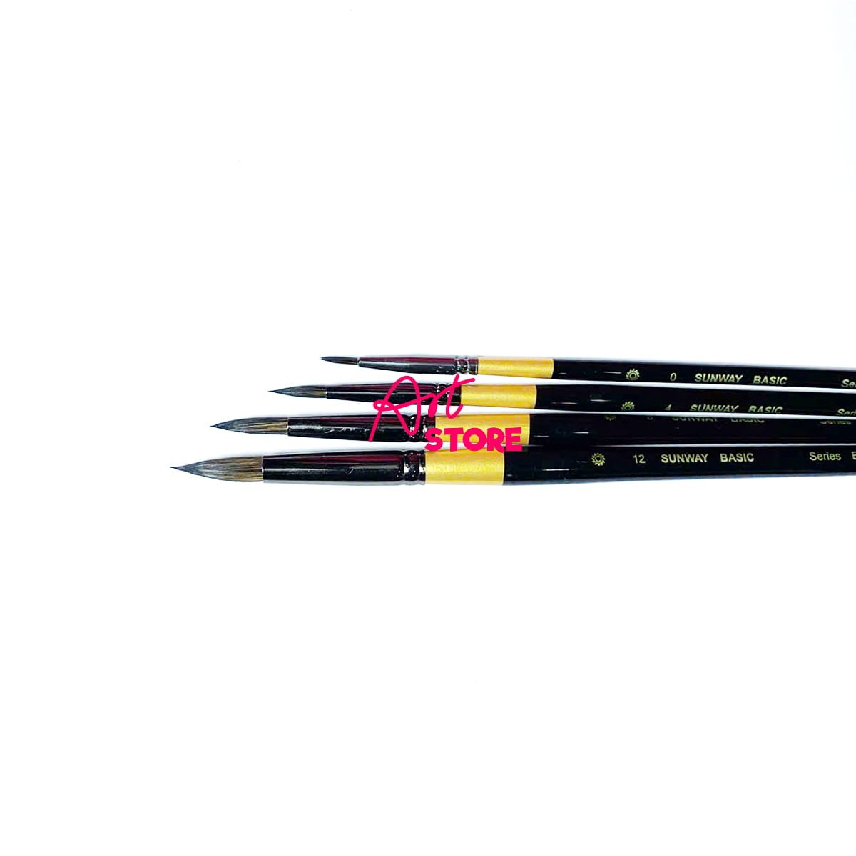 Bộ Cọ Vẽ Màu Nước Đầu Nhọn Lông Sóc Cao Cấp Sunway B208 – 4pc